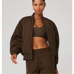 ALO Yoga Chocolate Bomber Jacket